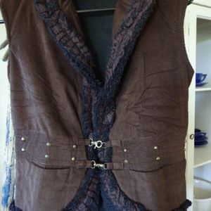 FIRM NWT Vest Fleece Lined Sz S Steampunk